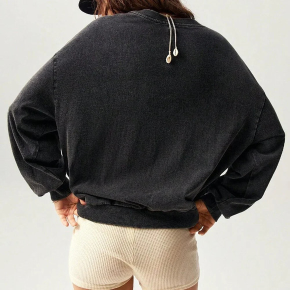 Black Casual Women's Floral Print T-Shirt - Picture 9 of 9